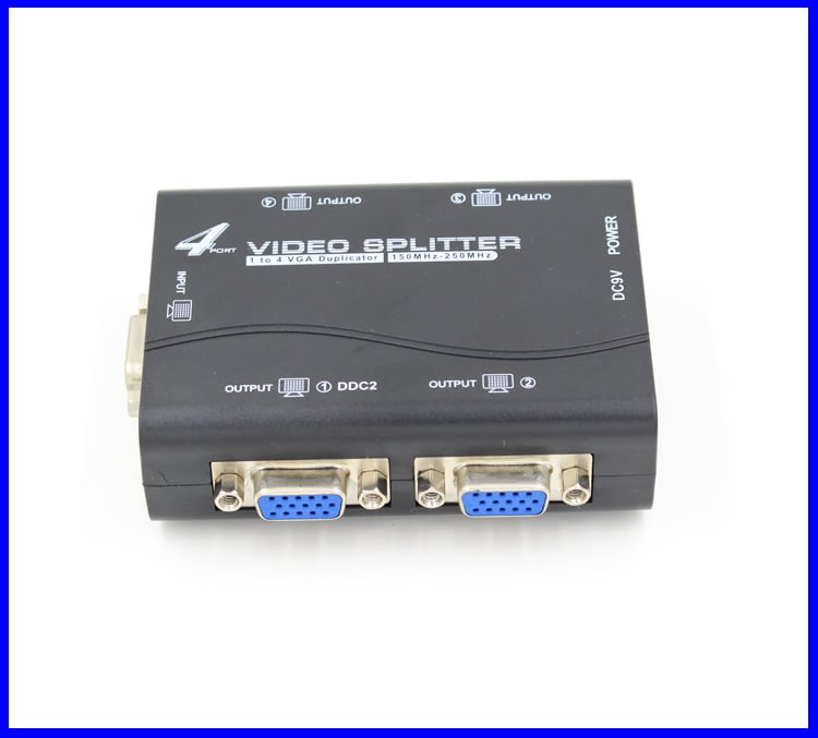 HDX-4 dispozitiv VGA switch-distributor, rezoluție 1920x1440, compatibil XP/Win7/8, OEM disponibil, pentru monitorizare de securitate