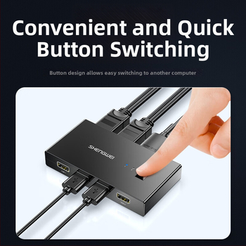 KVM HDMI prekidač, 2 ulaza/1 izlaz, 1080p, kabel 1,8 m, dijeljenje USB miša/tipkovnice/drukare, DHK1202G