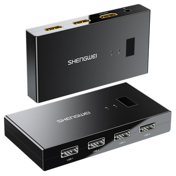 KVM HDMI prekidač, 2 ulaza/1 izlaz, 1080p, kabel 1,8 m, dijeljenje USB miša/tipkovnice/drukare, DHK1202G