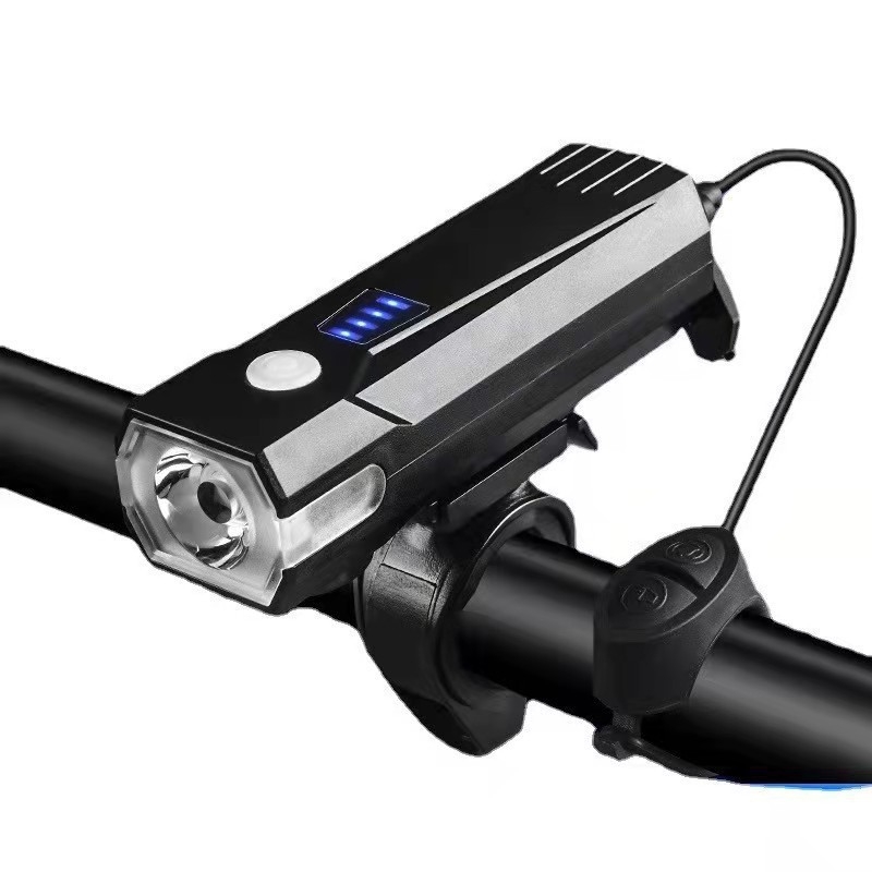 Biciklistično prednje svjetlo s dvije T6 LED diode i sirenom, 600 lumena, za noćnu vožnju, baterija 2000/4000 mAh, Micro-USB punjenje