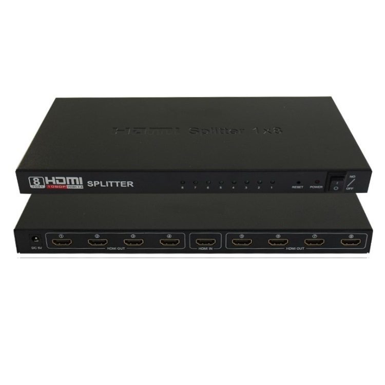 HDMI splitter: 1 intrare, 8 ieșiri, rezoluție 4K, tip: comutator/distribuitor, pentru monitorizare securitate