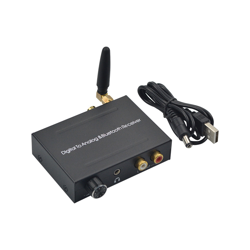 Bluetooth DAC pretvarač s optičkim i koaksijalnim digitalnim ulazima, analogni izlazi: 2× RCA i 3,5 mm