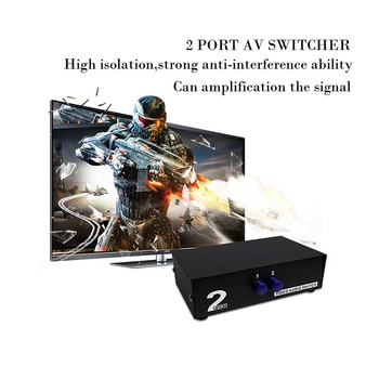 AV kapcsoló 2 bemenet 1 kimenet, audio és video - Márka: Trustworthy - Modell: AV switcher