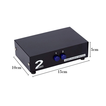 AV kapcsoló 2 bemenet 1 kimenet, audio és video - Márka: Trustworthy - Modell: AV switcher