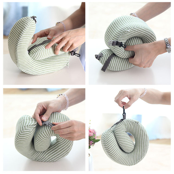 U-formájú memóriahabos utazó nyakpárna felnőtteknek, hordozható, japán stílusú, Flying Bear