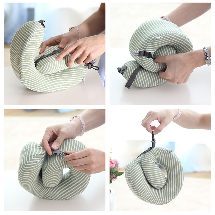 U-formájú memóriahabos utazó nyakpárna felnőtteknek, hordozható, japán stílusú, Flying Bear