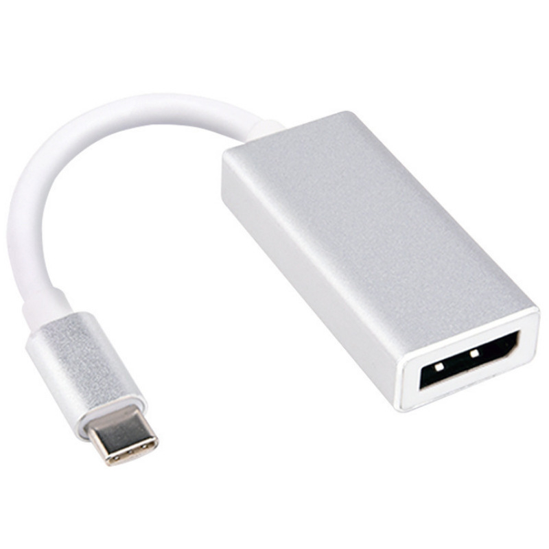 Type-C DP adapter kábel, verzió 1.2, 4Kx2K (3840x2160), hossz 0.25 m, videó interfész konverzió