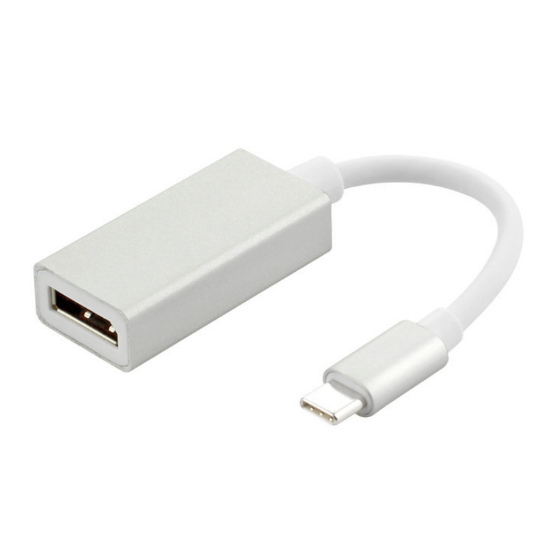 Type-C DP adapter kábel, verzió 1.2, 4Kx2K (3840x2160), hossz 0.25 m, videó interfész konverzió