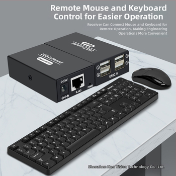 USB 2.0 extender 120 m, s 4-portnim USB hubom, USB na RJ45, za nadzor računala i proširenje miša putem jednog RJ45 kabela
