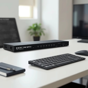 Comutator VGA KVM cu 8 porturi, telecomandă – comutare prin taste rapide, 8 dispozitive pe 1 ecran, rezoluție 1920x1080, transmisie stabilă