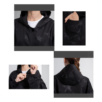 Vízálló kapucnis munkaruha smock - hosszú ujjú, poliészter anyag, poliészter bélés, négy évszakos