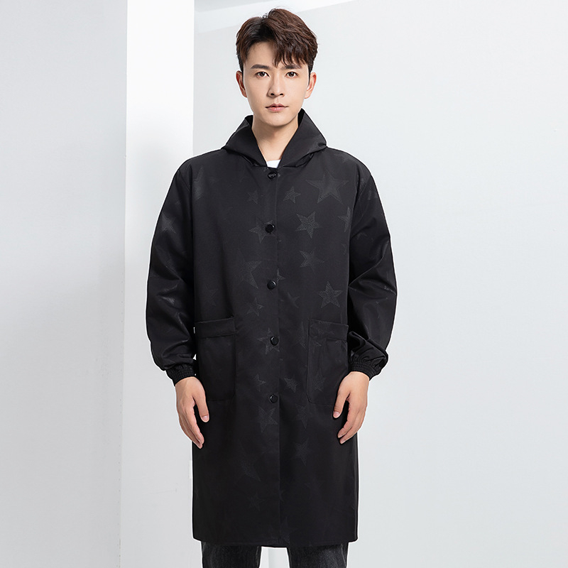 Vízálló kapucnis munkaruha smock - hosszú ujjú, poliészter anyag, poliészter bélés, négy évszakos