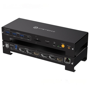 KVM διακόπτης με θύρες USB-C, HDMI και διπλές DP εισόδους (4K@120Hz; 100W Power Delivery; HDMI έξοδος + 2x DP έξοδοι)