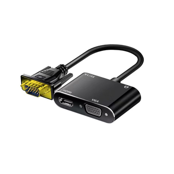 VGA na HDMI + VGA dvostruki konverter za prikaz, video adapter kabel 25 cm, 1080P, podrška Windows98