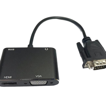 VGA na HDMI + VGA dvostruki konverter za prikaz, video adapter kabel 25 cm, 1080P, podrška Windows98