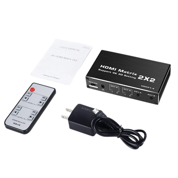 HDMI 2x2 mátrixkapcsoló — 4K60Hz YUV420, távoli ébresztés, áramellátás-kezelés