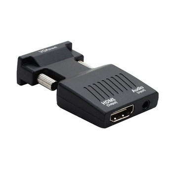 VGA na HDMI pretvarač sa zvukom, VGA muški–HDMI ženski adapter za računalo na TV ili projektor, 1080p