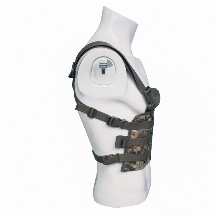 MOLLE taktikai hátizsák, mellény-stílusú, szabályozható, kültéri használatra, légáteresztő poliészter