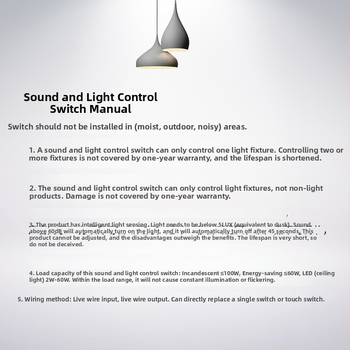 86-tip glasovni prekidač za hodnik s zakašnjenjem od 60 s, panel zvukovno-svjetlosne kontrole, LED ušteda energije, napon do 440V, za unutarnju dekoraciju