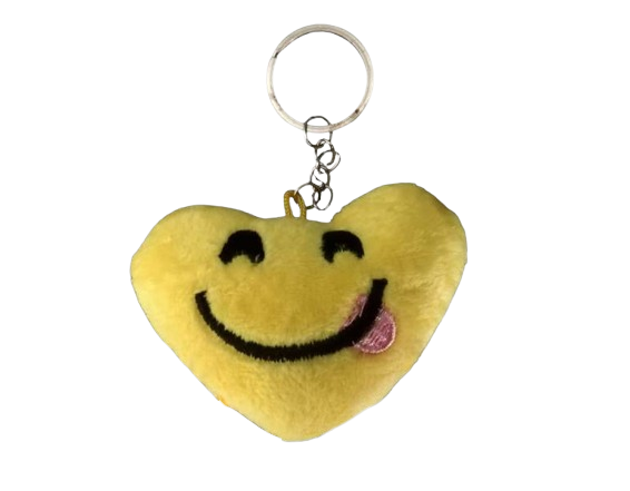 Плюшено сърце, Ключодържател, Жълто, 7 см. 