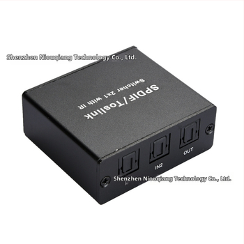 SPDIF/optické digitálne audio prepínač, 2 vstupy 1 výstup, s IR, model Nk-l21, značka Niu qiang, kábel 1 m