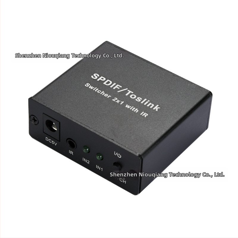 SPDIF/optické digitálne audio prepínač, 2 vstupy 1 výstup, s IR, model Nk-l21, značka Niu qiang, kábel 1 m