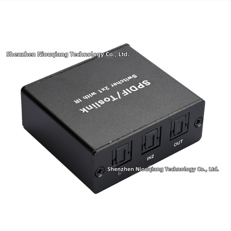 SPDIF/optické digitálne audio prepínač, 2 vstupy 1 výstup, s IR, model Nk-l21, značka Niu qiang, kábel 1 m