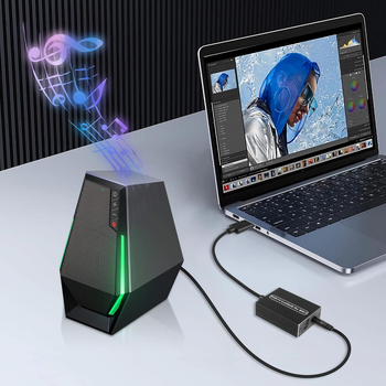 HCDTA USB pretvarač za optički/3,5 mm zvuk, 1 m kabel, kompatibilan sa Windows 7, podržava 1080P
