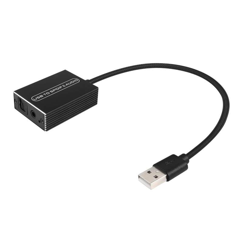 HCDTA USB pretvarač za optički/3,5 mm zvuk, 1 m kabel, kompatibilan sa Windows 7, podržava 1080P