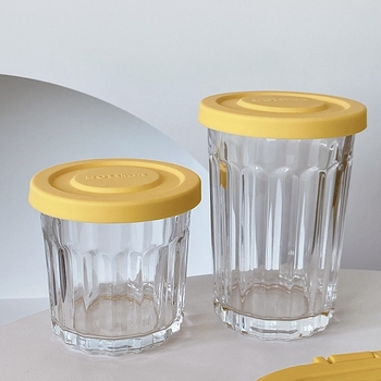 Staklena posuda za pohranu – okrugla, 301–500 ml, hermetički zatvarač za hladnjak, nije pogodno za mikrovalnu