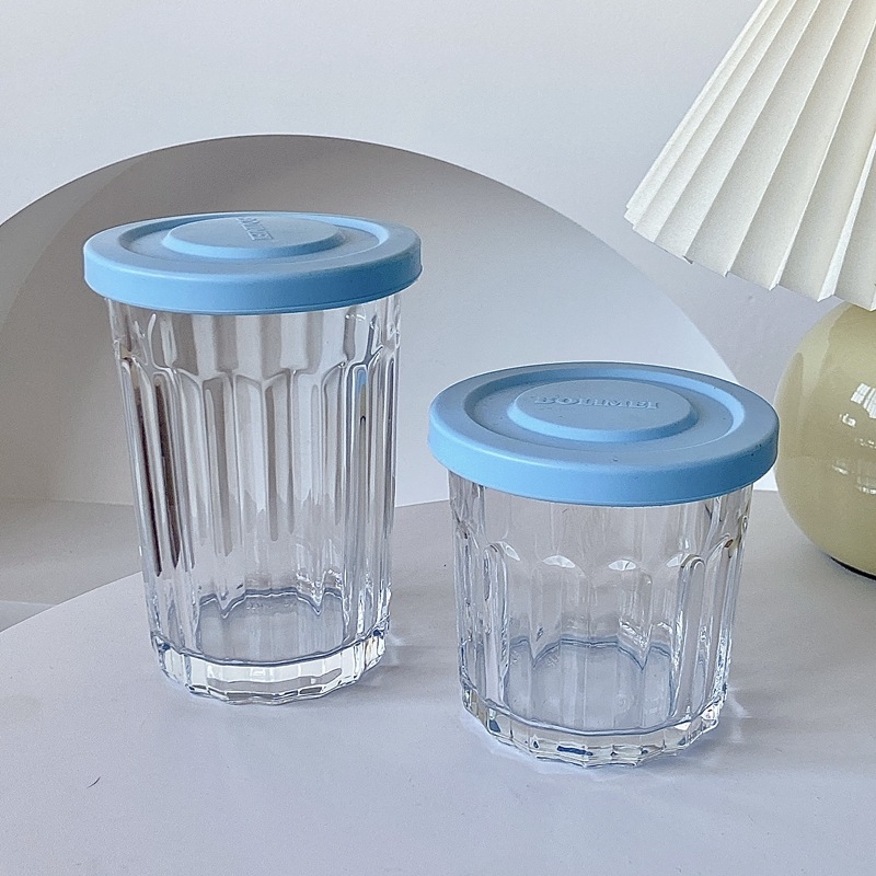 Staklena posuda za pohranu – okrugla, 301–500 ml, hermetički zatvarač za hladnjak, nije pogodno za mikrovalnu