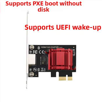 2,5G PCIe Ethernet sieťová karta RTL8125B, PXE bez disku, PCIe x1