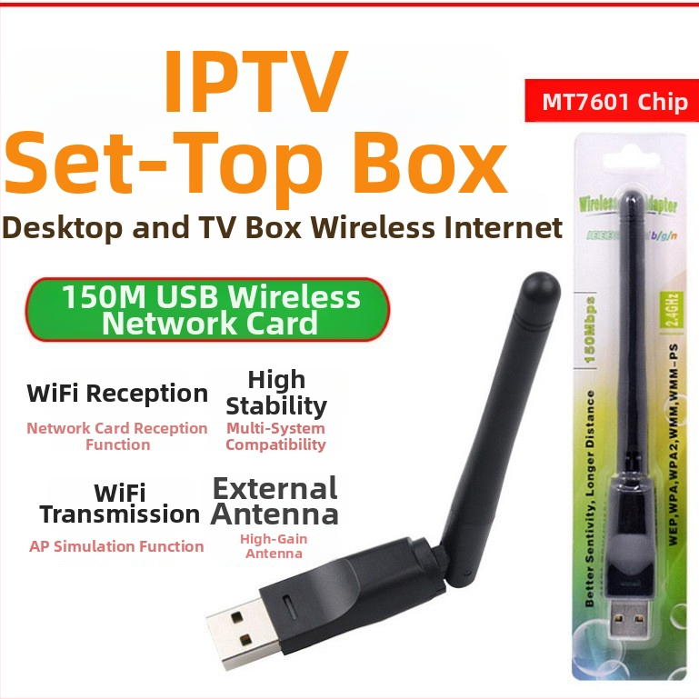 USB Wi‑Fi sve-u-jednom mrežna kartica: prijemnik i vanjski odašiljač za PC i prijenosno računalo