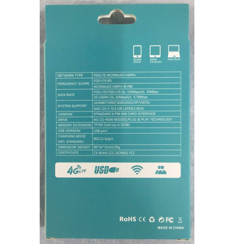 USB 4G bežična kartica za internet (Model 606, brzina 100 Mbps, USB sučelje, izdano 2016.)
