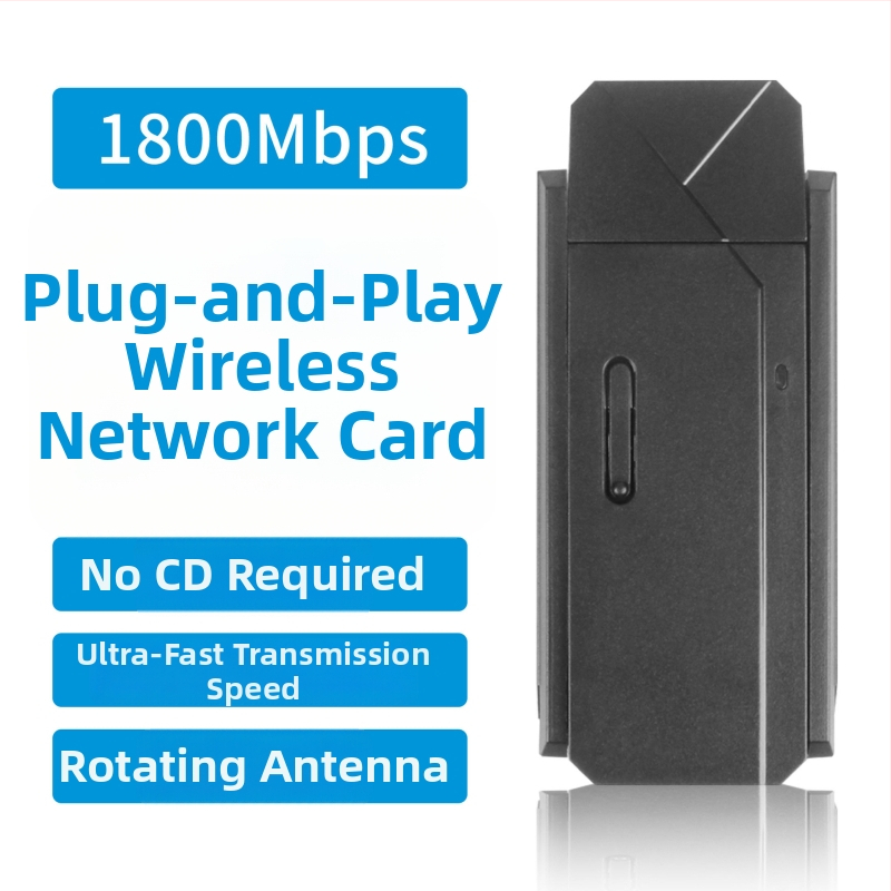 Bezdrôtová WiFi sieťová karta USB 3.0 1800Mbps pre stolný počítač a notebook – Plug and Play, USB rozhranie, 802.11b/g/n