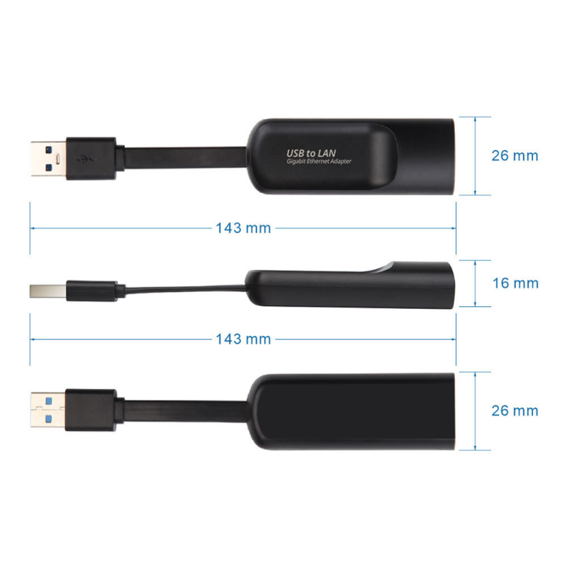 USB 3.0 vanjska gigabitna mrežna kartica s bežičnim NIC-om - Model G001U, podržava IEEE 802.11b/g/n, brzina do 1000 Mbps