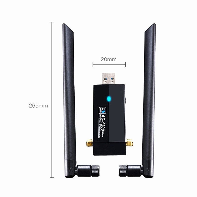 RTL8812AU USB WiFi adapter, 1200 Mbps, dvopojasni 2,4/5 GHz, 802.11ac/n/g