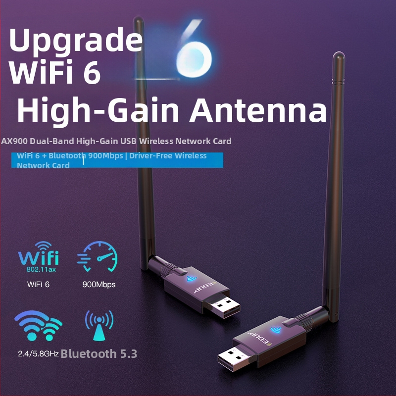 USB bezdrôtová sieťová karta Dvojpásmové WiFi 6 (AX/AC), 900 Mbps, USB rozhranie, 2.4/5.8 GHz