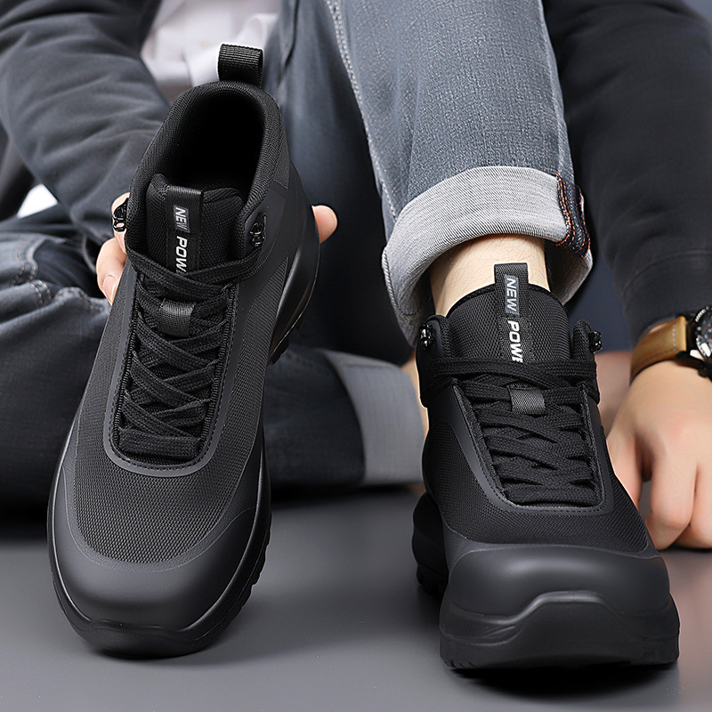 Férfi kültéri túrabakancsok - magas felső rész, mikroszálas + kötött felsőrész, PU talp, EVA talpbetét, fűzőzárás