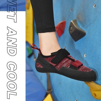 Αναρριχητικά παπούτια με Velcro για εσωτερική προπόνηση, unisex, με εξωτερική σόλα από φυσικό καουτσούκ, χαμηλός ύψος, μυτερός μπροστινός, επάνω μέρος: γόμα + σουέν microfiber