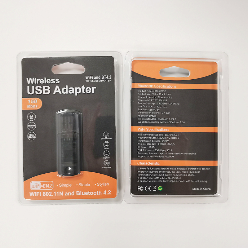 Adaptor USB WIFI Bluetooth 2-in-1 pentru laptop și desktop – 150Mbps, interfață USB, IEEE 802.11b/g/n, bandă 2.412-2.484GHz