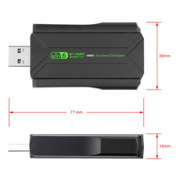 WiFi 6 USB bezdrôtová sieťová karta s Bluetooth 5.4 – 900 Mbps, USB rozhranie, dvojpásmová 2,4/5,8 GHz, IEEE 802.11ax/ac/a/b/n/g, čip AIC8800M80