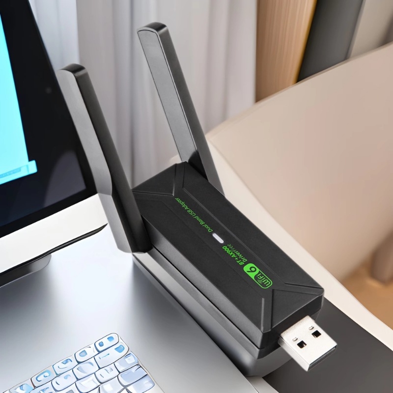 WiFi 6 USB bezdrôtová sieťová karta s Bluetooth 5.4 – 900 Mbps, USB rozhranie, dvojpásmová 2,4/5,8 GHz, IEEE 802.11ax/ac/a/b/n/g, čip AIC8800M80