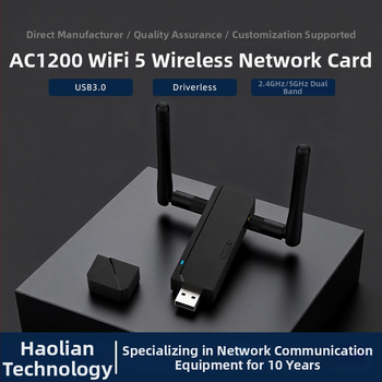 Dual-band USB bezdrôtová sieťová karta – 1200 Mbps, 2,4/5 GHz, USB rozhranie, IEEE 802.11b/g/n, bez ovládačov pre Windows 10/11 (model 5661R)