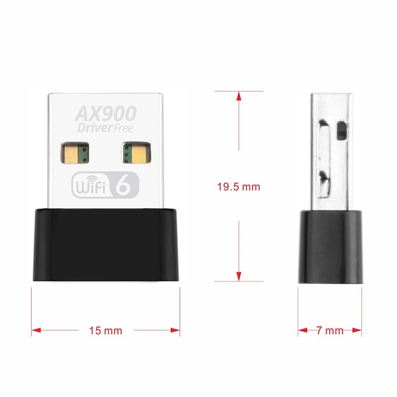 AX901C USB WiFi 6 dvopasovni adapter, bez upravljačkih programa, 900 Mbps, 2,4 GHz/5,8 GHz, USB sučelje