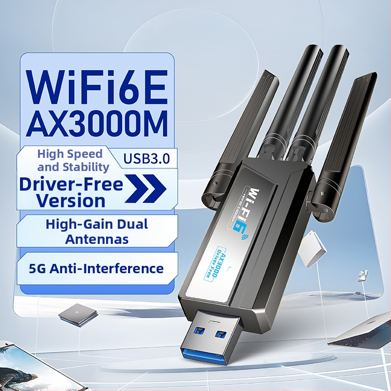 Igrentech LGX-L11BT Plus Wi-Fi 6E USB 3.0 asztali hálózati kártya - AX3000 Mbps, 2.4/5/6 GHz, illesztőprogram nélküli, IEEE 802.11ax/ac/b/g/n