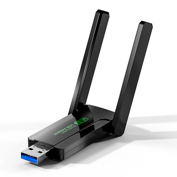 USB bezdrôtová sieťová karta — 1300Mbps, dvojpásmová 2.4GHz/5GHz, bez ovládačov, IEEE 802.11b/g/n, zosilňovač príjmu