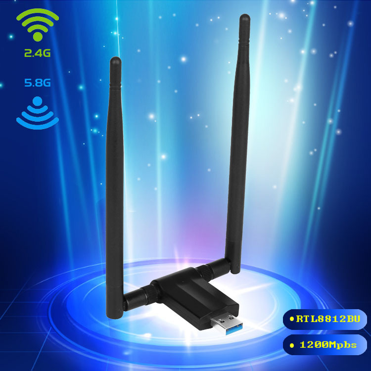 RTL8812BU USB WiFi adapter za prijenosna računala – 1200Mbps, 2.4/5.2GHz, 802.11b/g/n