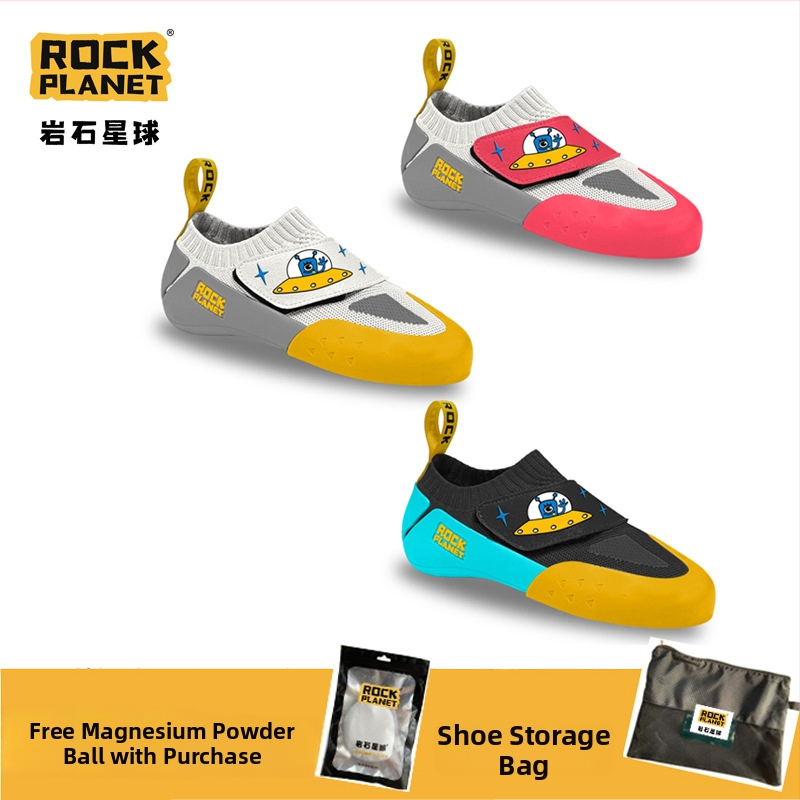 Detské lezecké topánky s Velcro zapínaním, priedušné, protišmyková gumová podrážka pre lezenie.