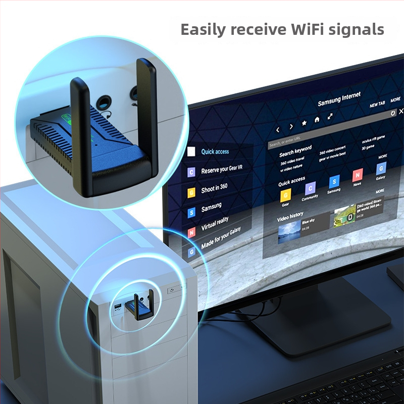 Dual-band USB Wi‑Fi adapter 1300M-2, 1300 Mbps, 802.11b/g/n, USB, 2,4/5 GHz